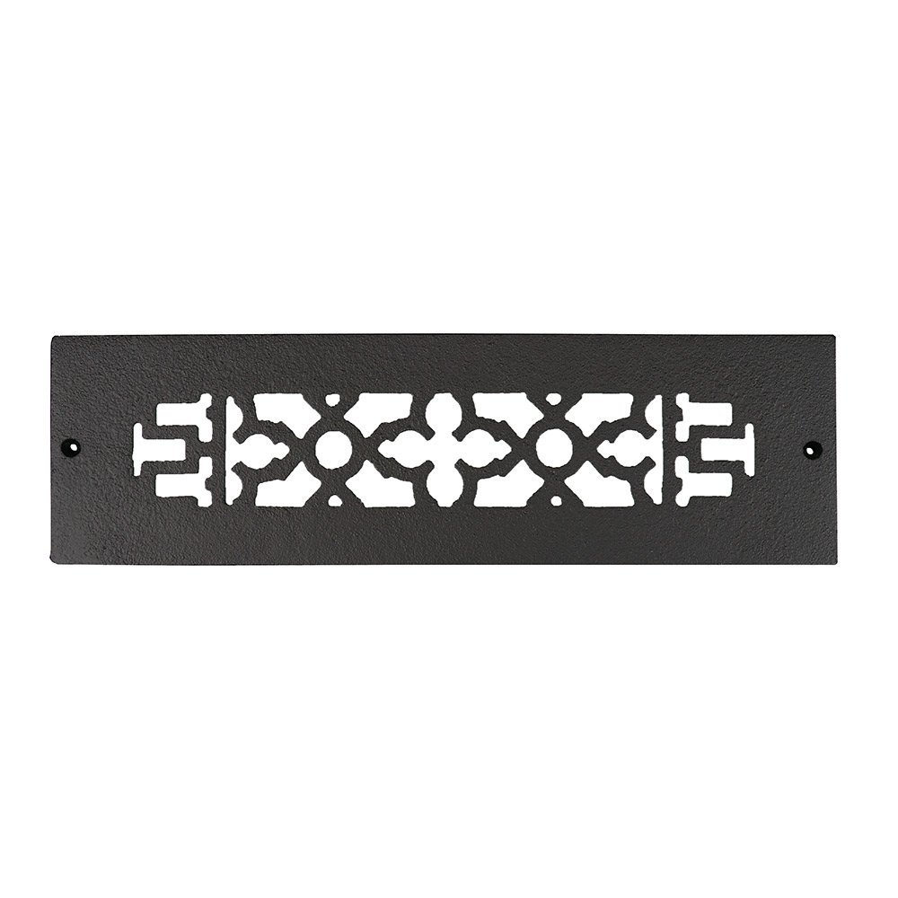 Smooth Iron Grille 14" x 2-1/4" with Holes in Black
