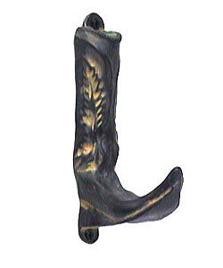 Front Boot Hook in Bronze with Verde Wash