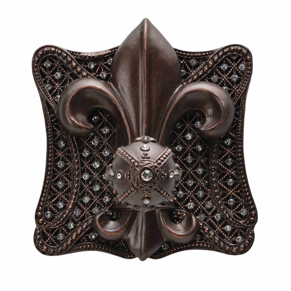 Robe Hook with Swarovski Crystals Large Backplate in Bronze with Crystal