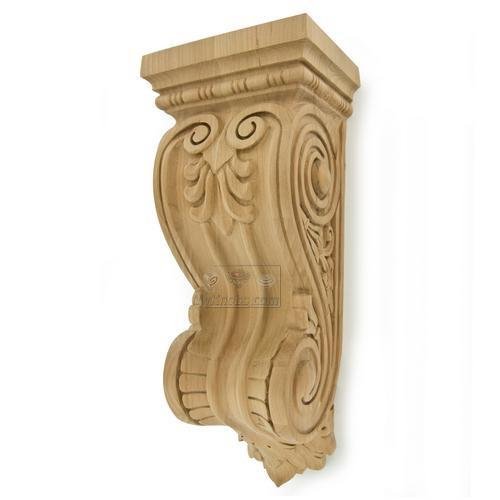 13 1/8" Tall Hand Carved Wooden Corbel in Cherry