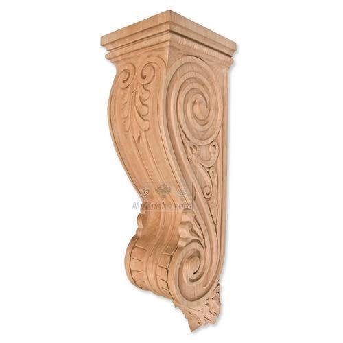 26 1/2" Tall Hand Carved Wooden Corbel in Cherry