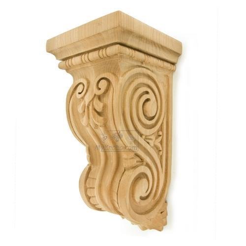 9 1/2" Tall Hand Carved Wooden Corbel in Cherry