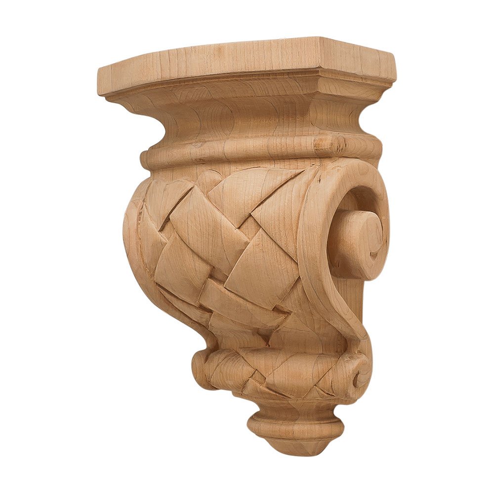 9" Tall Hand Carved Wooden Corbel in Cherry