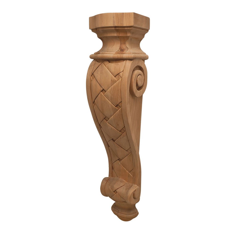 24" Tall Hand Carved Wooden Corbel in Cherry