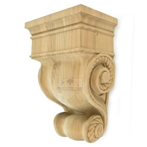 8 7/8" Tall Hand Carved Wooden Corbel in Cherry