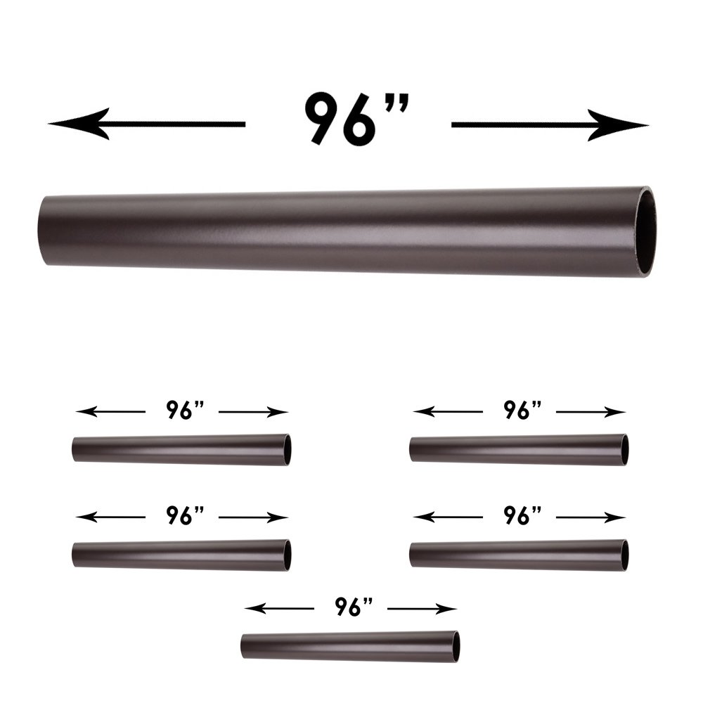 (6 PACK) 1" Round 96" Long Aluminum Closet Rod in Dark Bronze