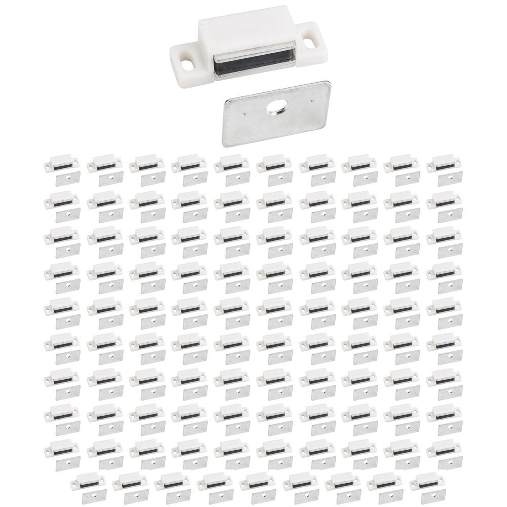 (100 PACK) 15 lb Magnetic Catch in White