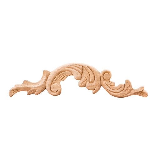 3" Left Acanthus Traditional Applique in Hard Maple Wood