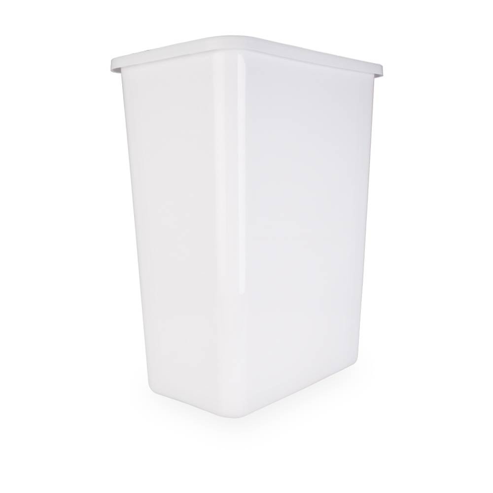 35-Quart Plastic Waste Container, White in White