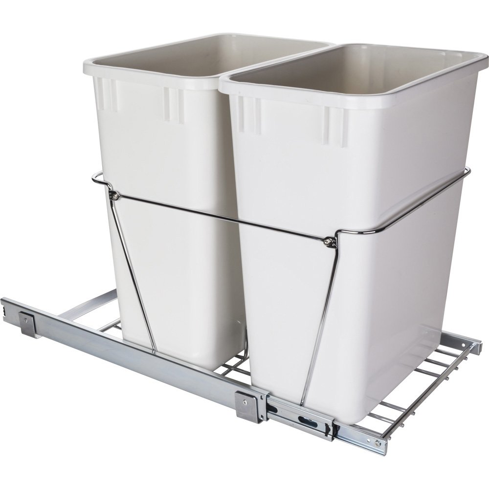 35-Quart Double Pullout Waste Container System in Polished Chrome