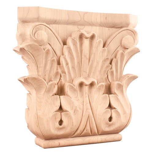 8" Acanthus Traditional Capital in Alder Wood