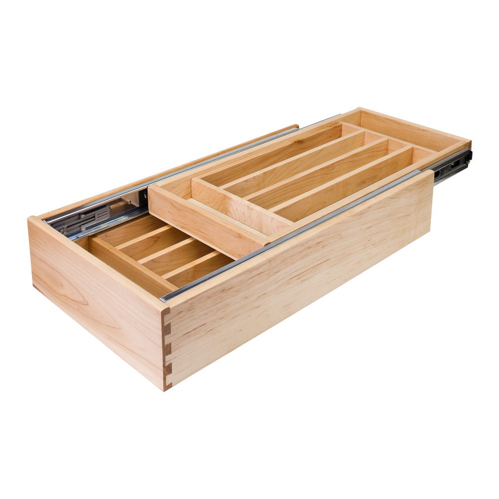 Nested Cutlery Drawer 11-1/2" W x 21" D x 4-3/16" H in White Birch