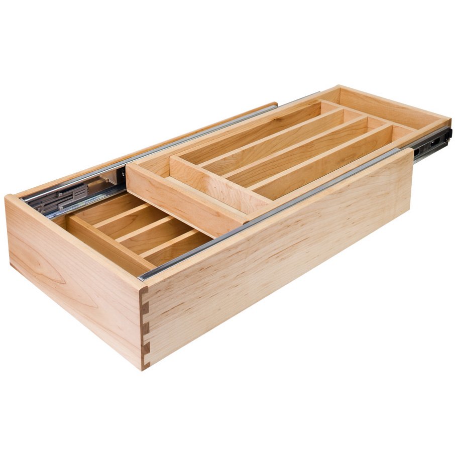 Nested Cutlery Drawer 17-1/2" W x 21"D x 3-3/4"H in White Birch