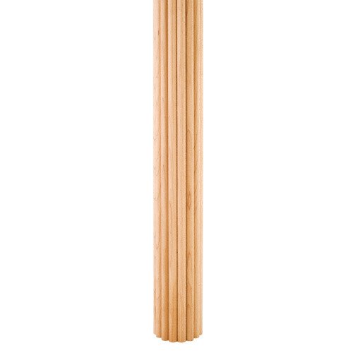 96" x 1-1/2" Column Moulding Half Round Reed Pattern in Maple Wood