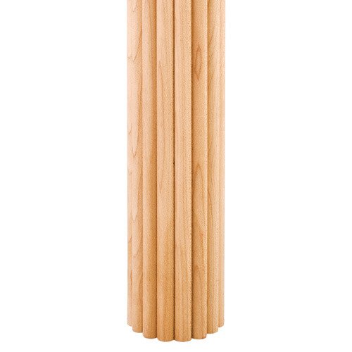 42" x 2-1/2" Column Moulding Half Round Reed Pattern in Alder Wood