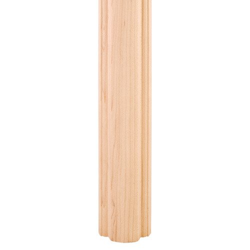 42" x 2" Column Moulding Half Round Smooth Pattern in Alder Wood