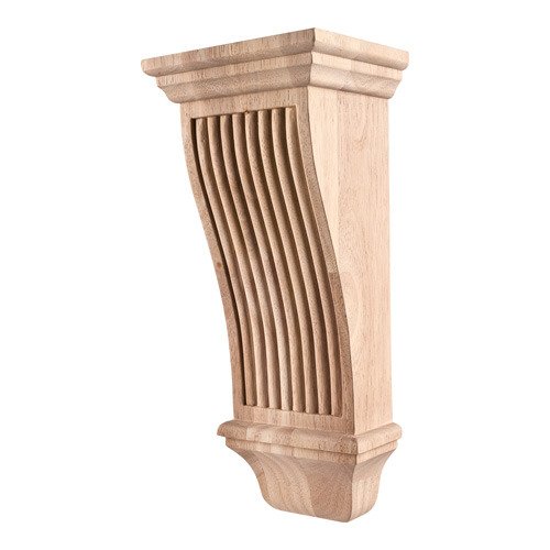 6" x 14" x 5" Reeded Renaissance Transitional Corbel in Hard Maple Wood