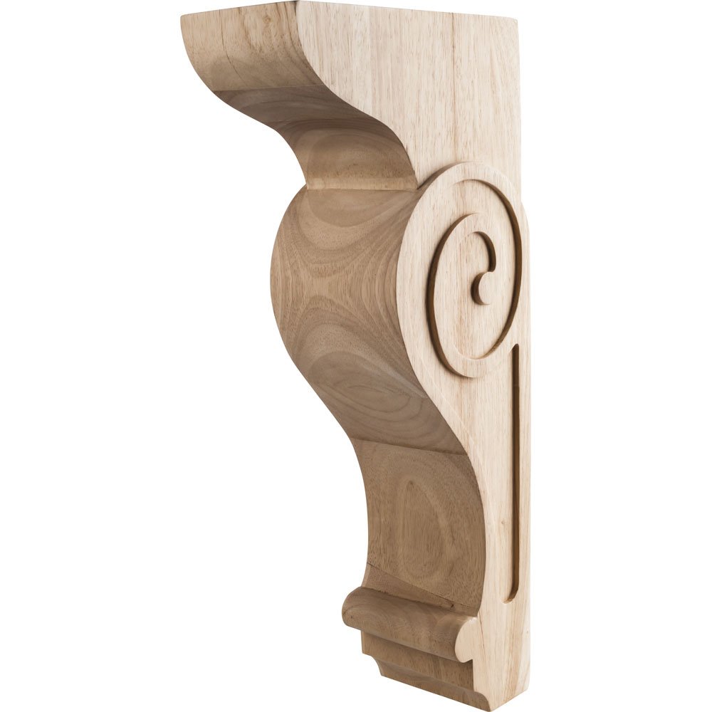 4" x 8" 18" Transitional Scrolled Corbel in Hard Maple Wood