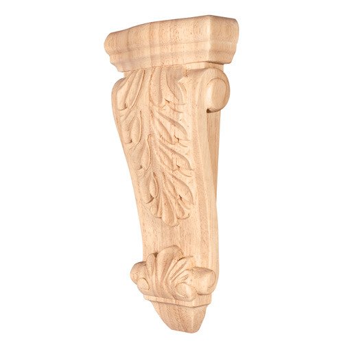 4 1/2" x 10" x 1 7/8" Medium Low Profile Acanthus Traditional Corbel in Hard Maple Wood