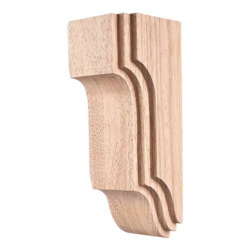 10" Stacked Arts & Crafts Corbel in Rubberwood Wood