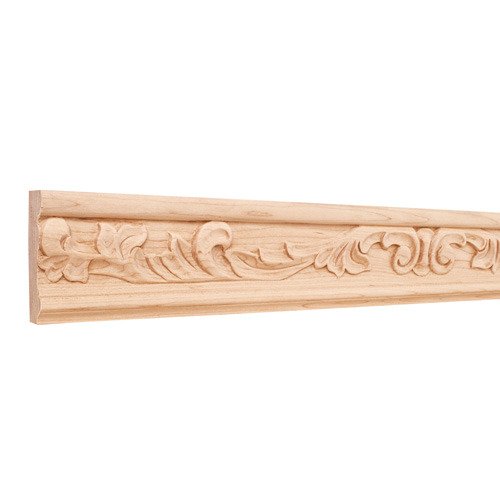 3" Leaf Traditional Hand Carved Mouldings in Basswood Wood (8 Linear Feet)
