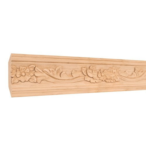 Botanical Traditional Hand Carved Mouldings in Basswood Wood (8 Linear Feet)
