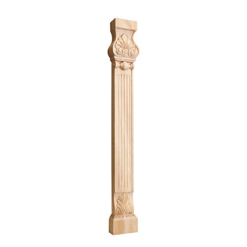 35 1/2" Acanthus & Shell Traditional Leg in Rubberwood Wood