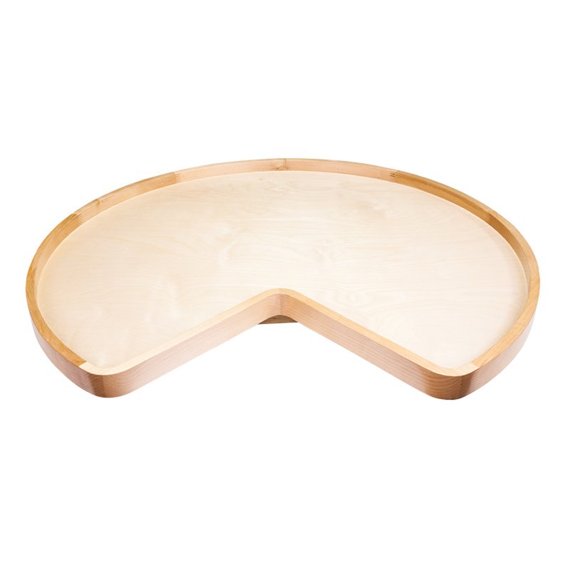 28" Kidney Wooden Lazy Susan with Swivel