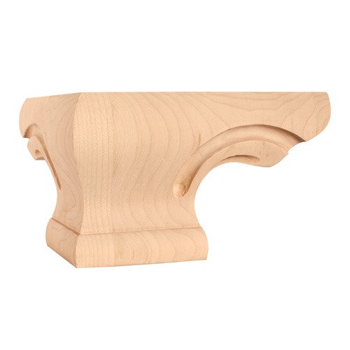 6 3/4" x 4" x 6 3/4" Traditional Pedestal Foot in Cherry Wood