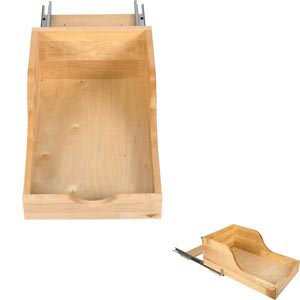 Preassembled Vanity High Back Rollout System for 15" Opening in White Birch