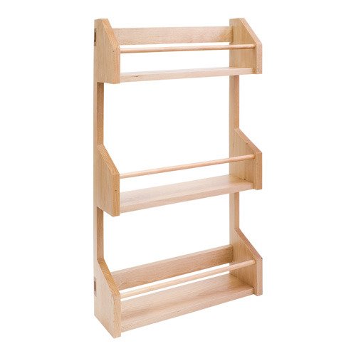 Spice Rack for 18" Wall Cabinet in Plywood Wood