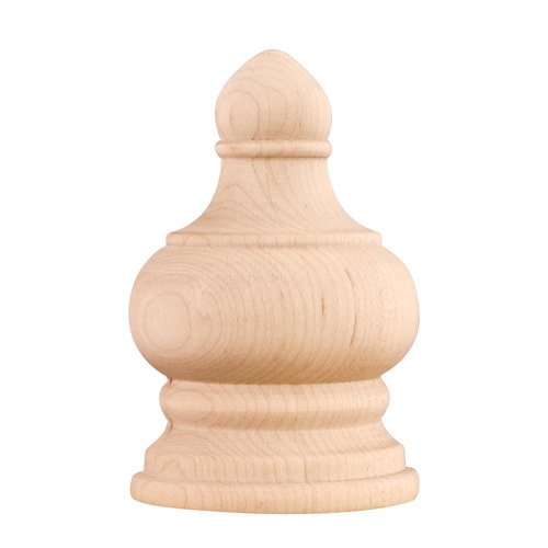 5 1/2" Finial Traditional Transition Finial in Alder Wood