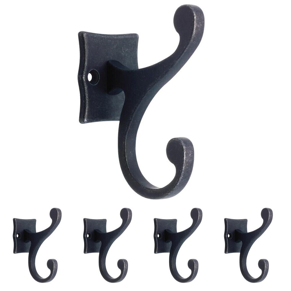 Double Scroll Hook Assembly (5 Pack) in Tumbled Dark Gunmetal
