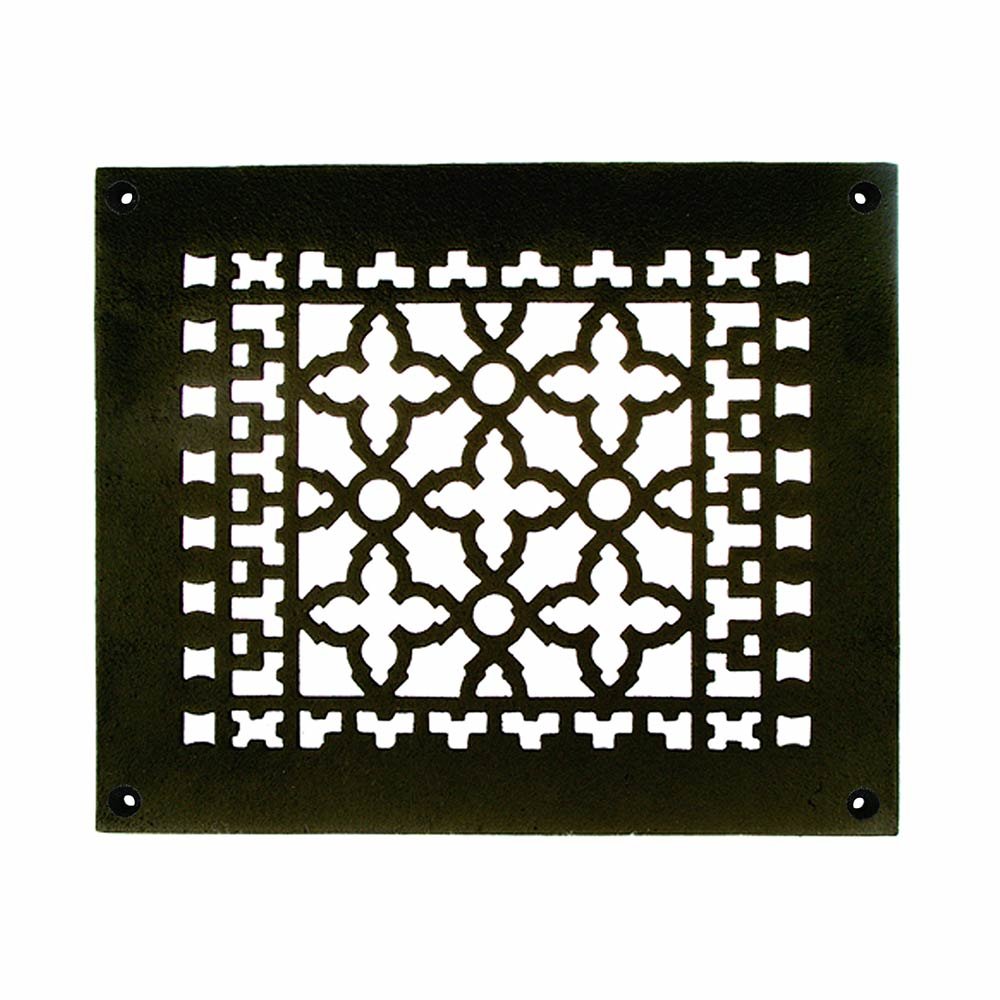 Smooth Iron Grille 10" x 8" with Holes in Black