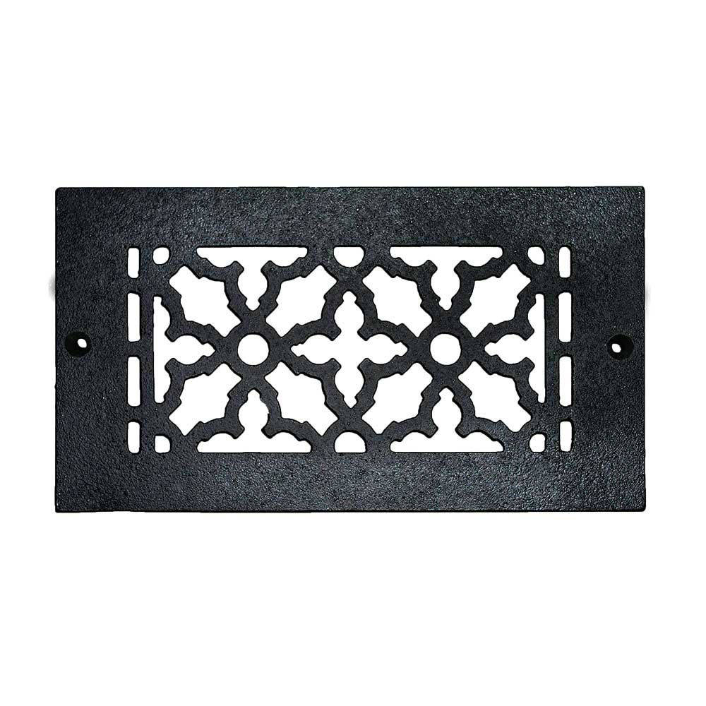 Smooth Iron Grille 8" x 4" with Holes in Black