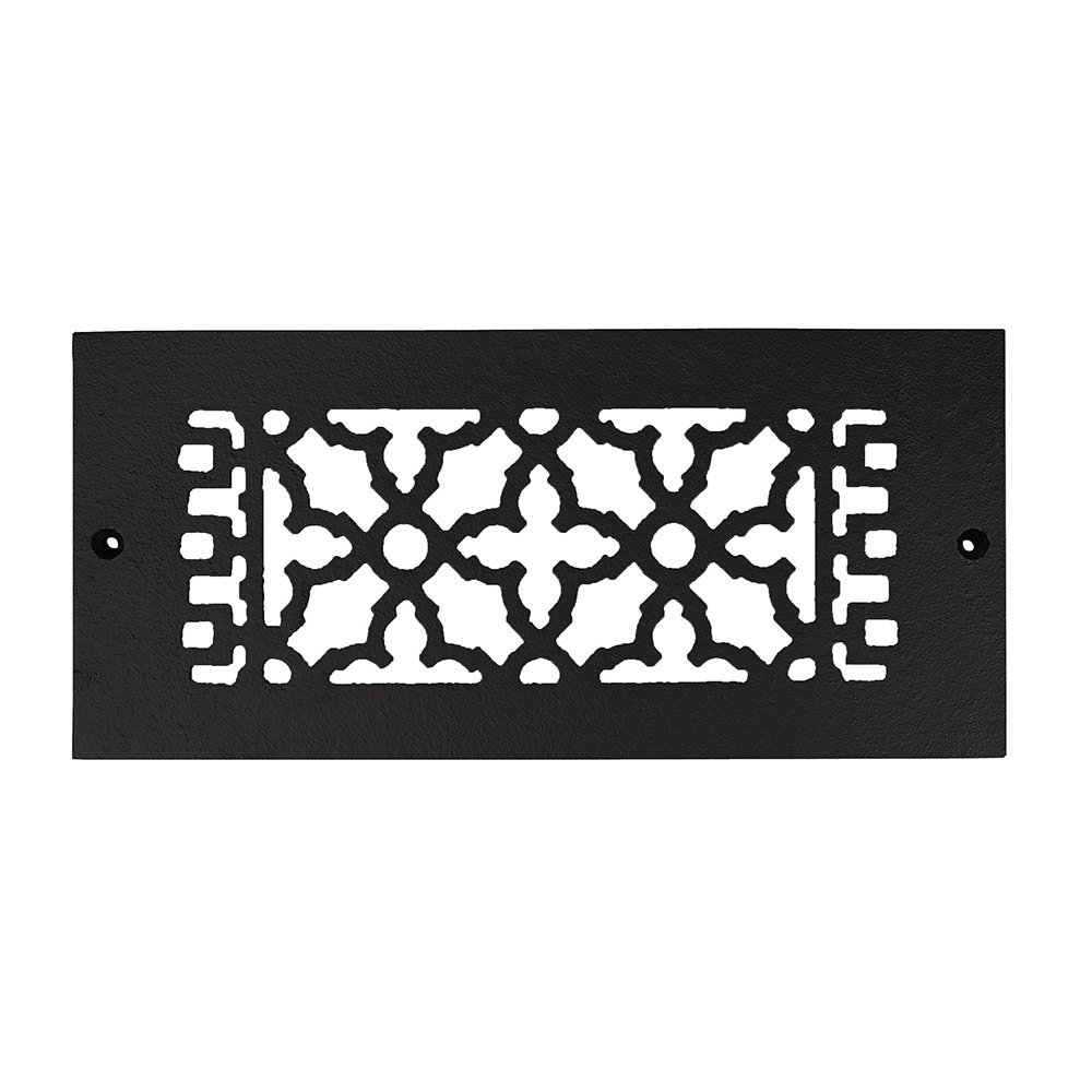 Smooth Iron Grille 10" x 4" with Holes in Black