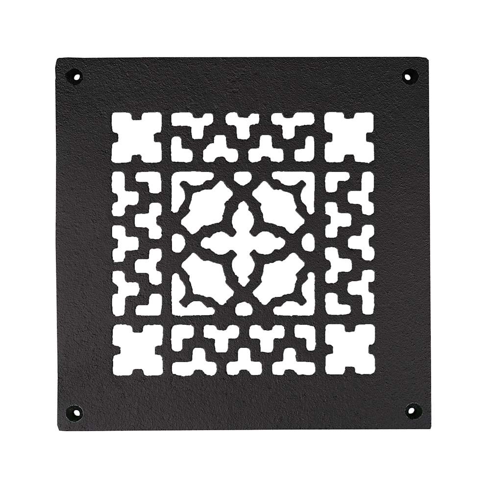 Smooth Iron Grille 6" x 6" with Holes in Black