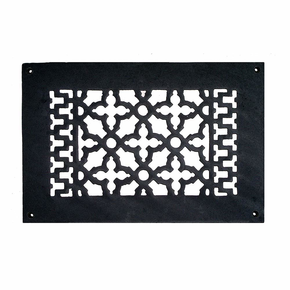 Smooth Iron Grille 10" x 6" with Holes in Black