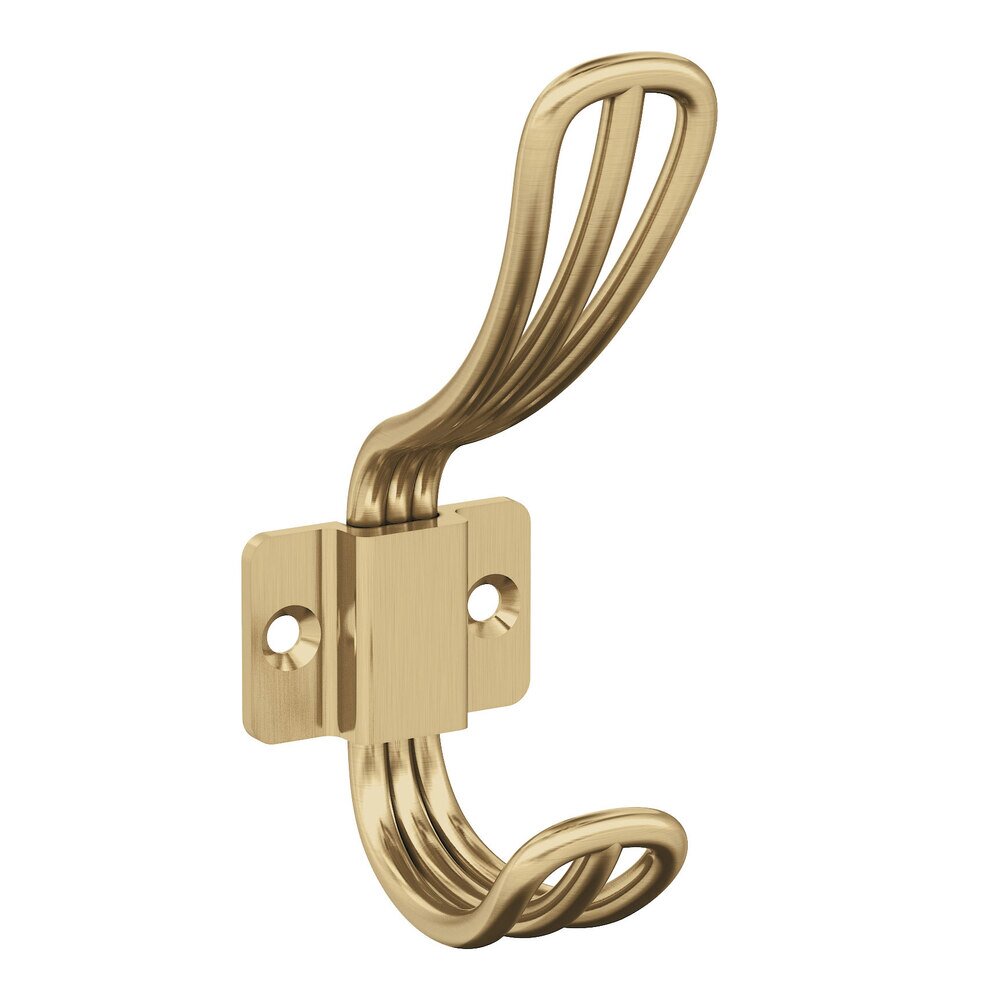Vinland Double Prong Wall Hook in Champagne Bronze