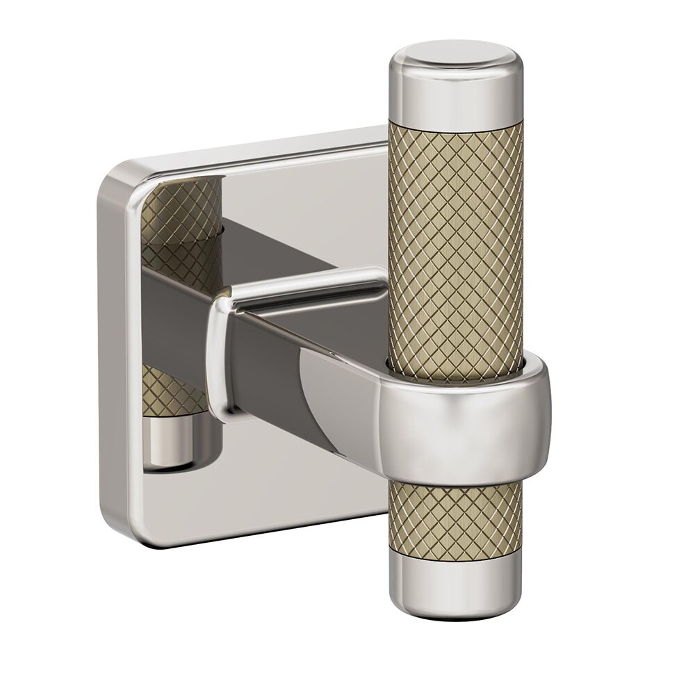 Single Robe Hook in Polished Nickel and Golden Champagne