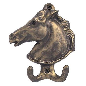 Large Horse Hook in Pewter Bright