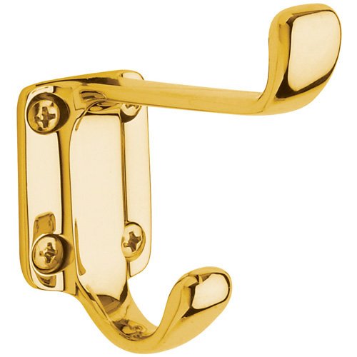 Single Costume Hook in Polished Brass