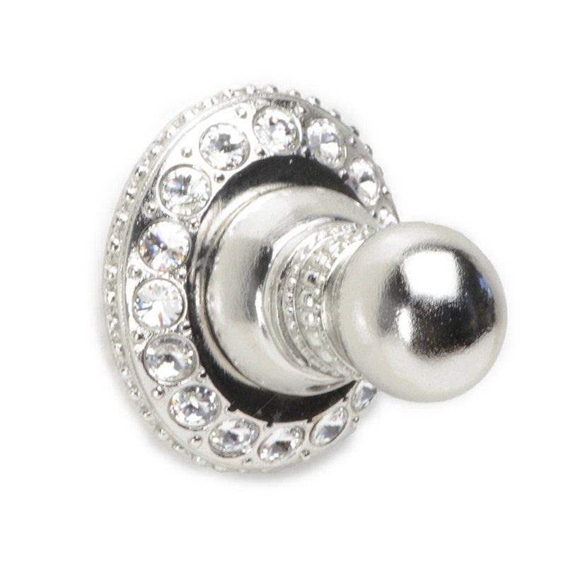 Robe Hook with Swarovski Crystals in Platinum with Crystal
