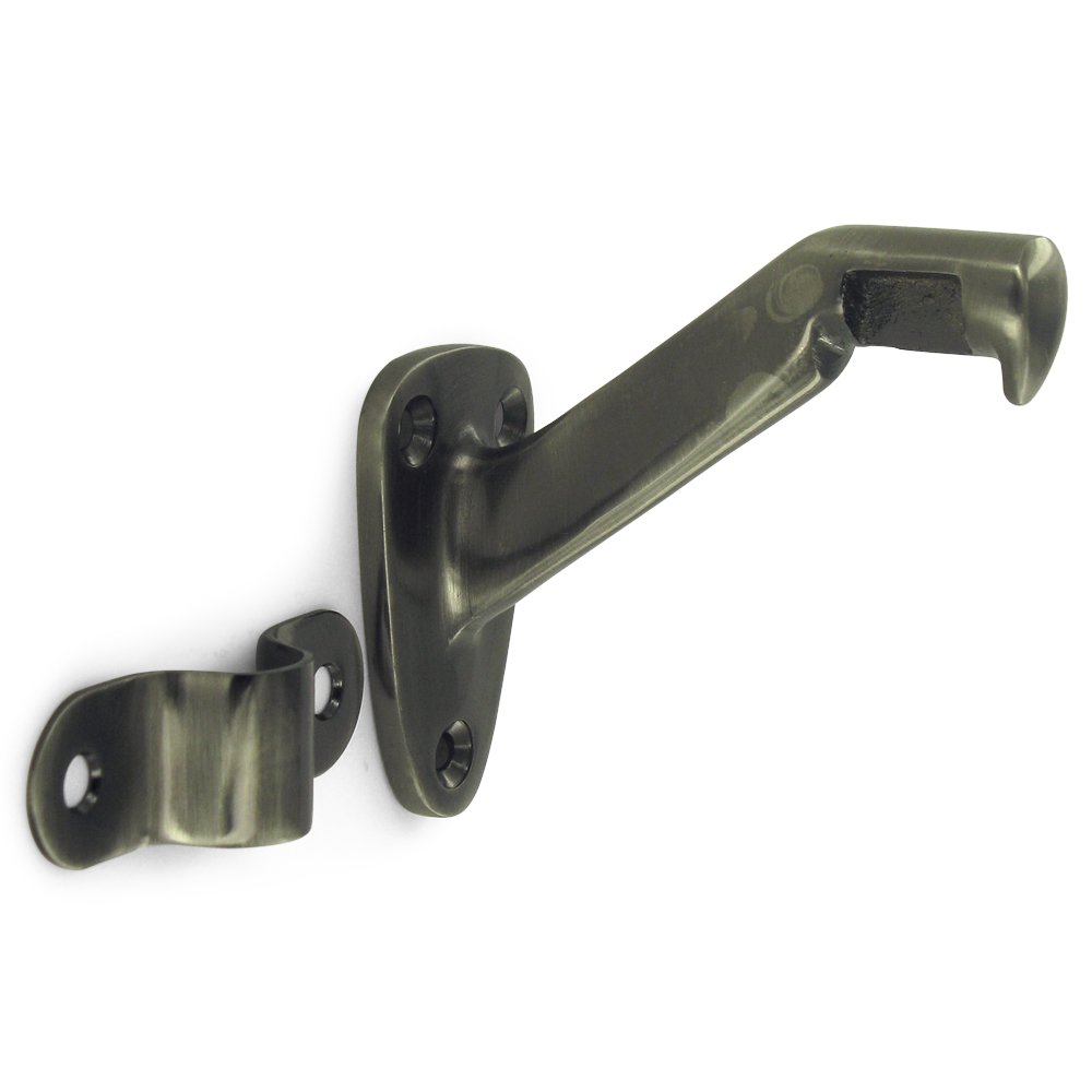 Solid Brass 3 5/16" Projection Hand Rail Bracket (Sold Individually) in Antique Nickel