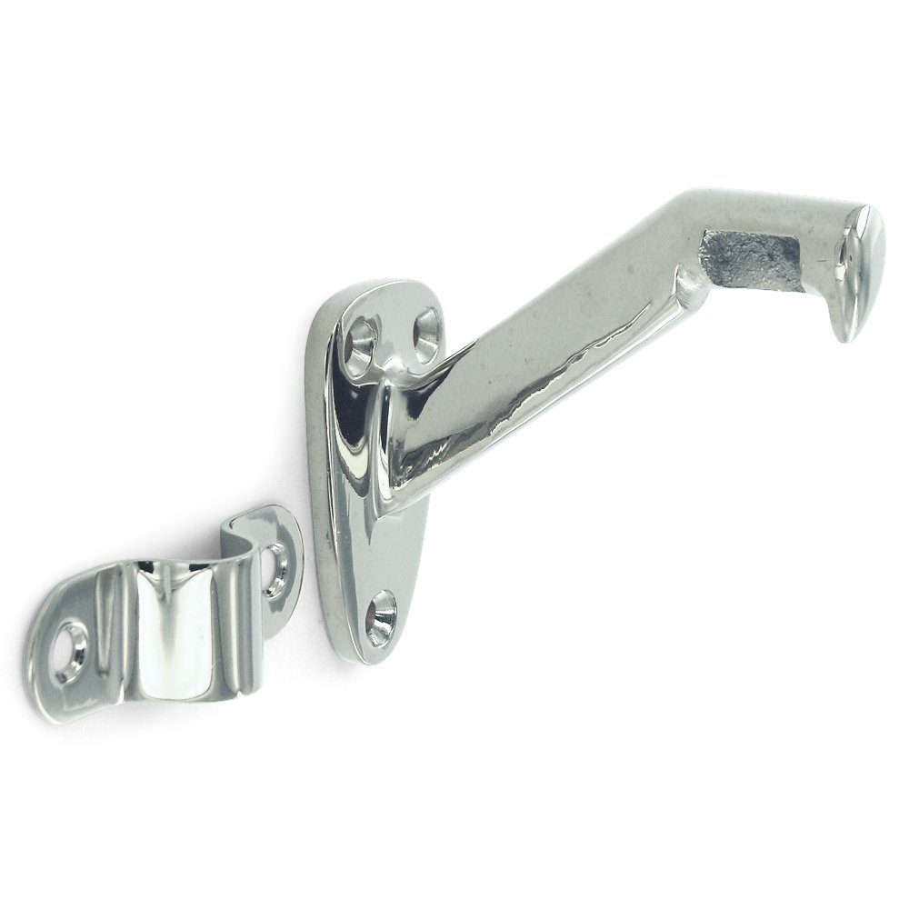 Solid Brass 3 5/16" Projection Hand Rail Bracket (Sold Individually) in Polished Chrome