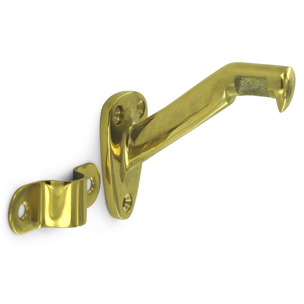 Solid Brass 3 5/16" Projection Hand Rail Bracket (Sold Individually) in Polished Brass