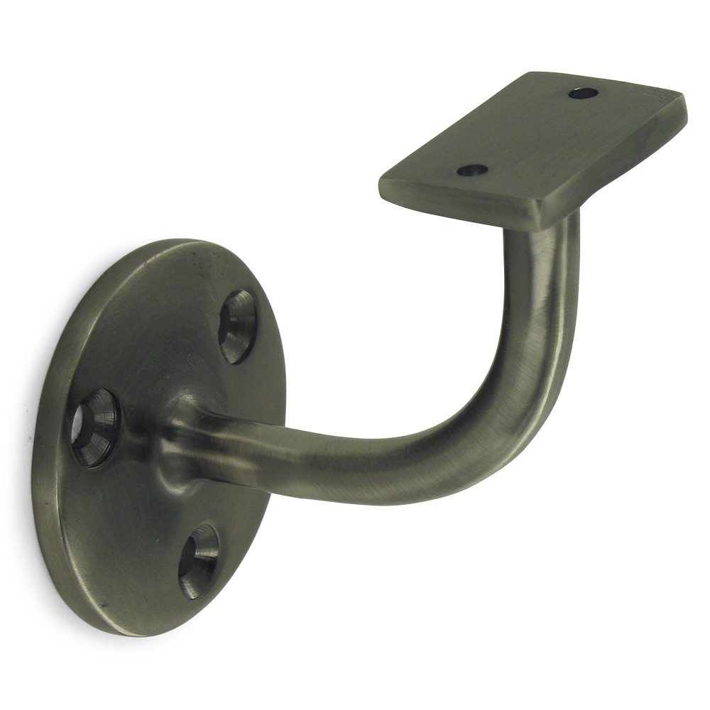 Solid Brass 3" Projection Light Duty Hand Rail Bracket (Sold Individually) in Antique Nickel