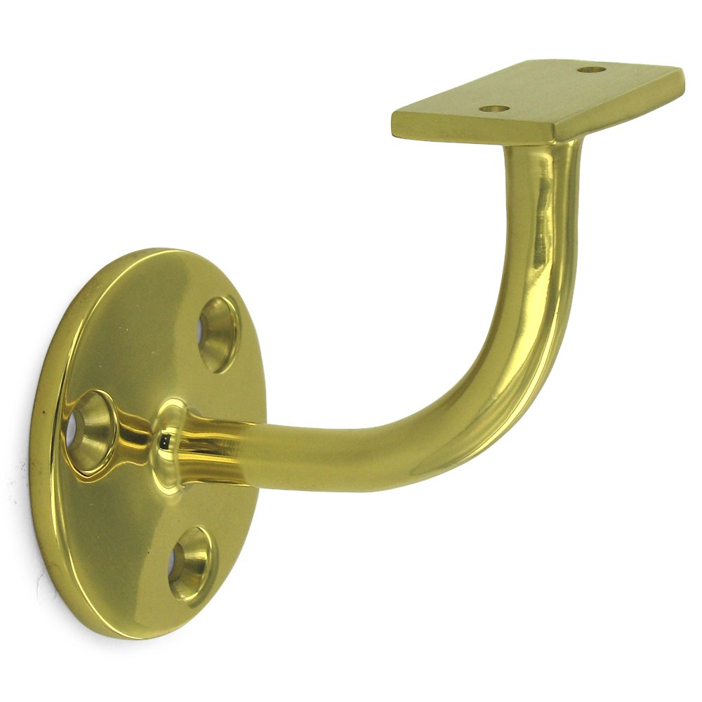 Solid Brass 3" Projection Light Duty Hand Rail Bracket (Sold Individually) in Polished Brass