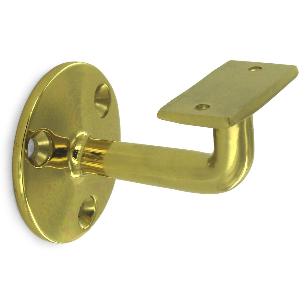 Solid Brass 3" Projection Hand Rail Bracket (Sold Individually) in Polished Brass