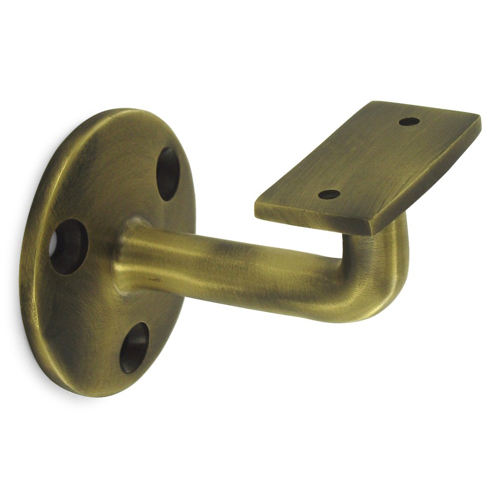 Solid Brass 3" Projection Hand Rail Bracket (Sold Individually) in Antique Brass